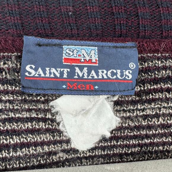 VTG Saint Marcus Grandpa Cardigan Sweater Mens M Slouchy Chunky Y2K Academia - Picture 7 of 8